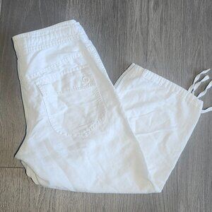 H&M Wide Leg Capris Pants Linen Blend